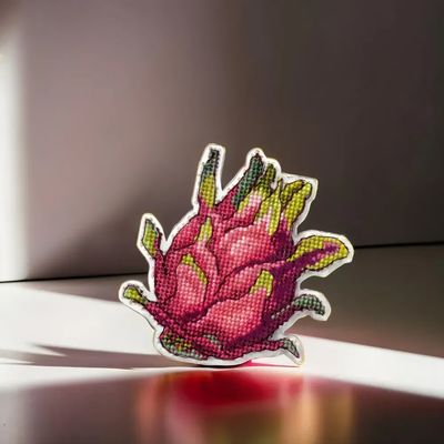 Pitaya by Wonderland Crafts Double-Sided Cross stitch kit on a plastic base with magnet