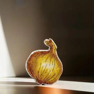 Onion by Wonderland Crafts Double-Sided Cross stitch kit on a plastic base with magnet