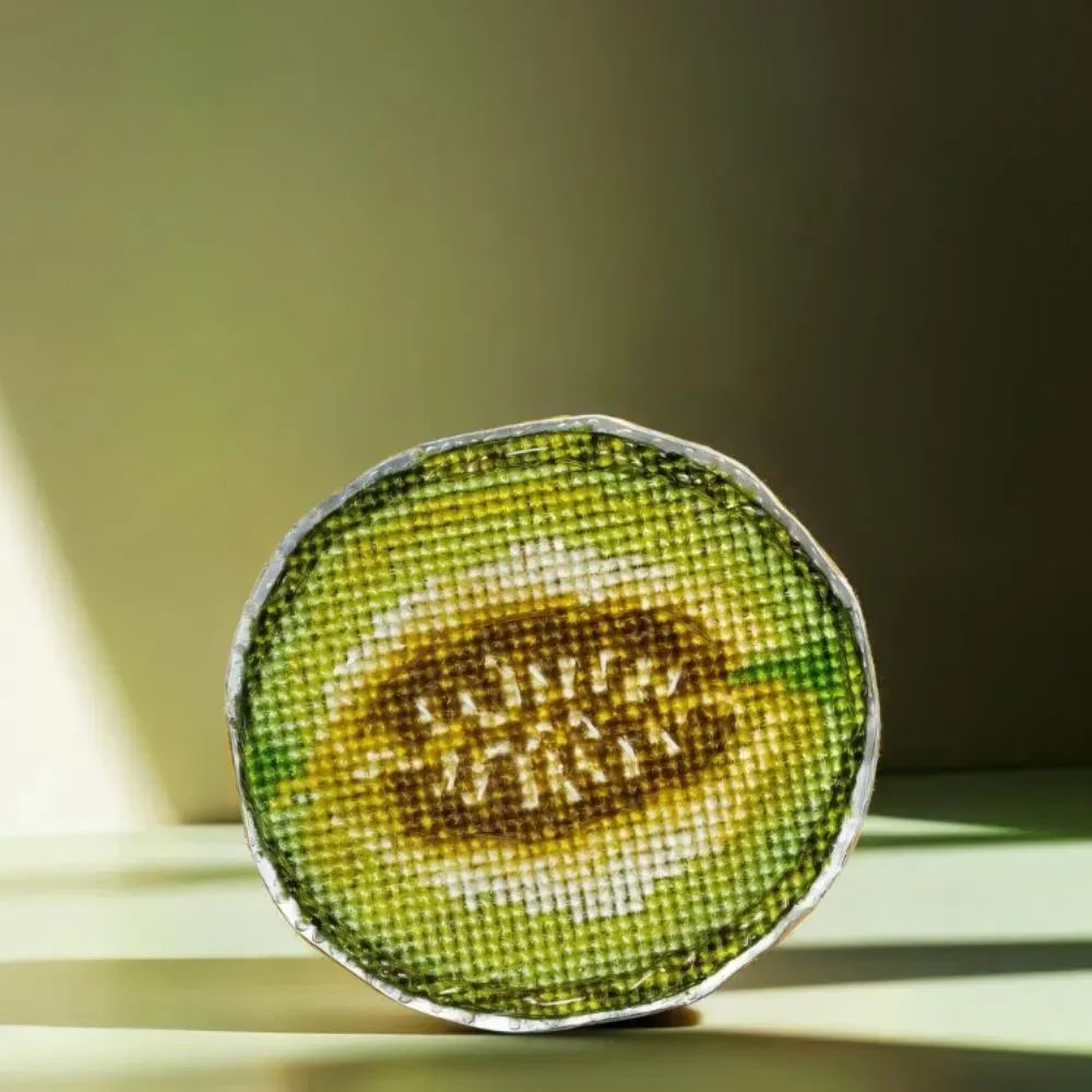Melon by Wonderland Crafts Double-Sided Cross stitch kit on a plastic base with magnet