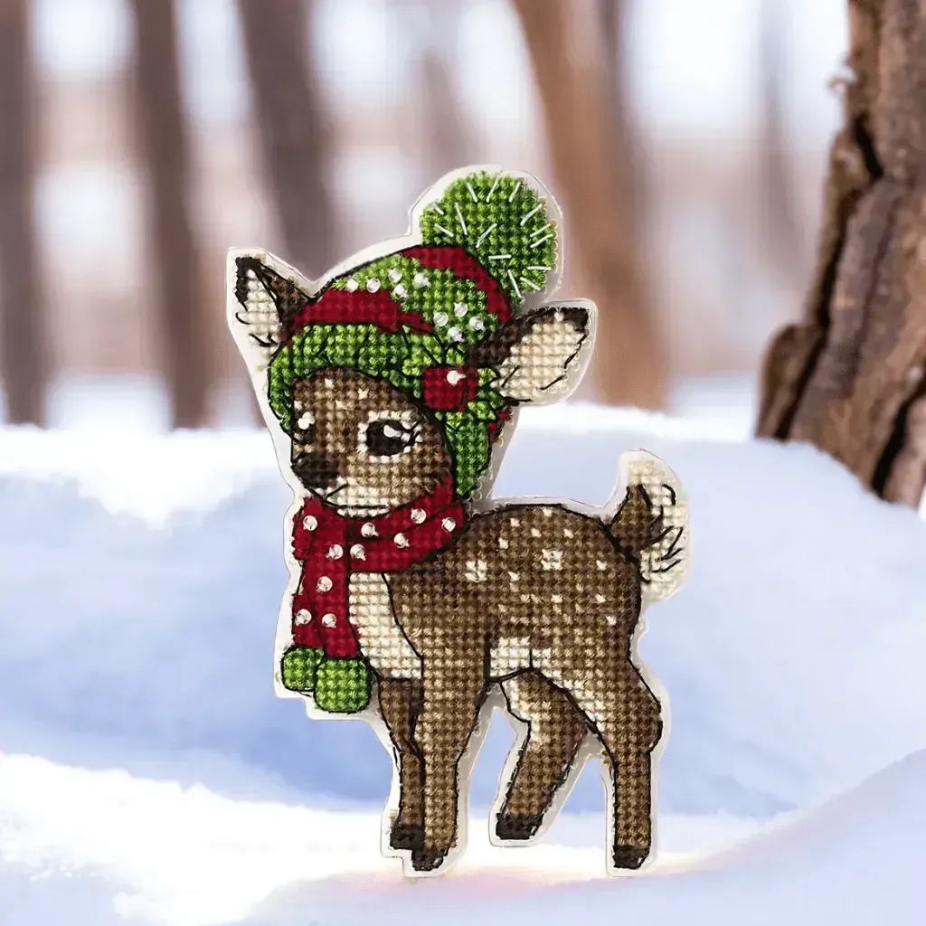 Christmas Reindeer by Wonderland Crafts 2024 Cross stitch kit on a plastic base. Made in Ukraine