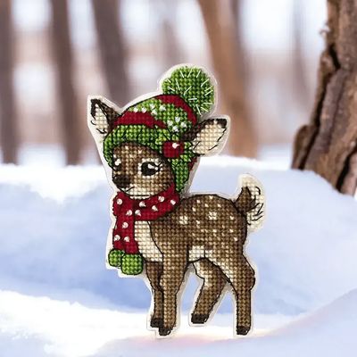 Christmas Reindeer by Wonderland Crafts 2024 Cross stitch kit on a plastic base. Made in Ukraine