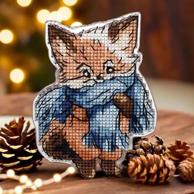 Fox by Wonderland Crafts Cross stitch kit on a plastic base. Made in Ukraine