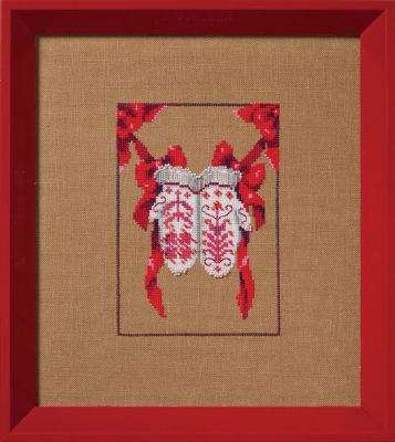 Red Mittens by Nora Corbett 2025 Christmas Fair Isle Red Collection Сross stitch pattern, Embellishment Pack