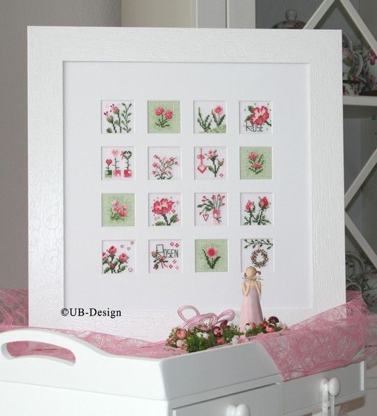 Blumeninchies ROSÉ (Floral petites Rose) by UB-Design (Germany) Counted cross-stitch pattern