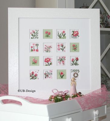 Blumeninchies ROSÉ (Floral petites Rose) by UB-Design (Germany) Counted cross-stitch pattern