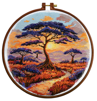 Spaces of Savannah by Abris Art Deco Scenes Collection. Counted Cross Stitch Kit