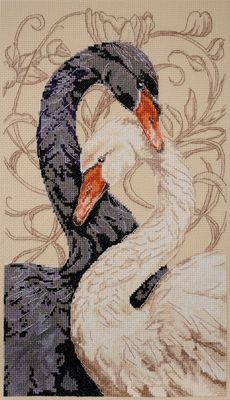 Swans of love by Abris Art Deco Scenes Collection Counted Cross Stitch Kit