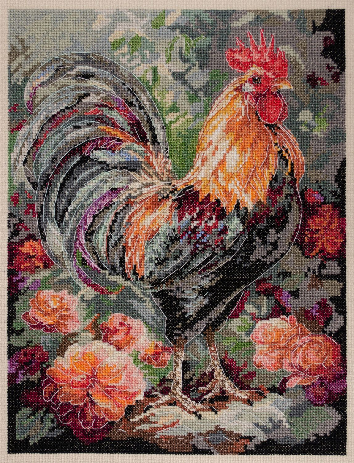 The Rooster in the Yard by Abris Art Deco Scenes Collection Counted Cross Stitch Kit