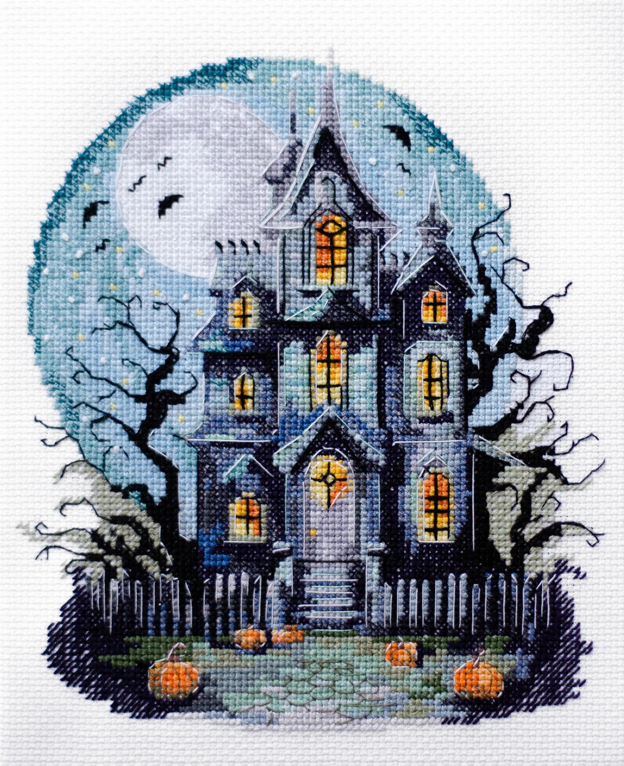 Haunted House by Abris Art Deco Scenes Collection Counted Cross Stitch Kit