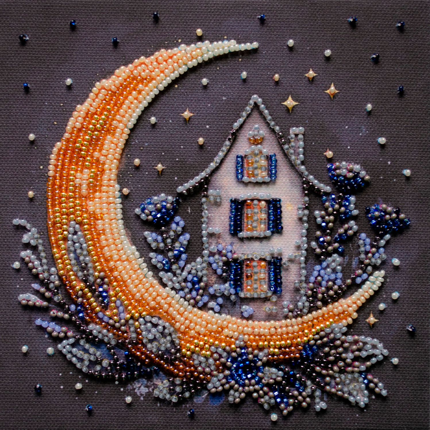 The magic of the night sky by Abris Art Deco Scenes Collection Mini Bead Embroidery Kit