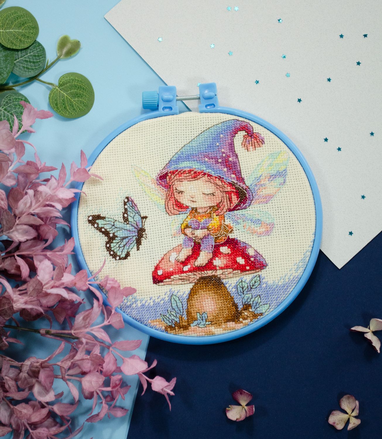 Tiny Sorceress by Abris Art Counted Cross Stitch Kit with Decorative Embroidery Frame