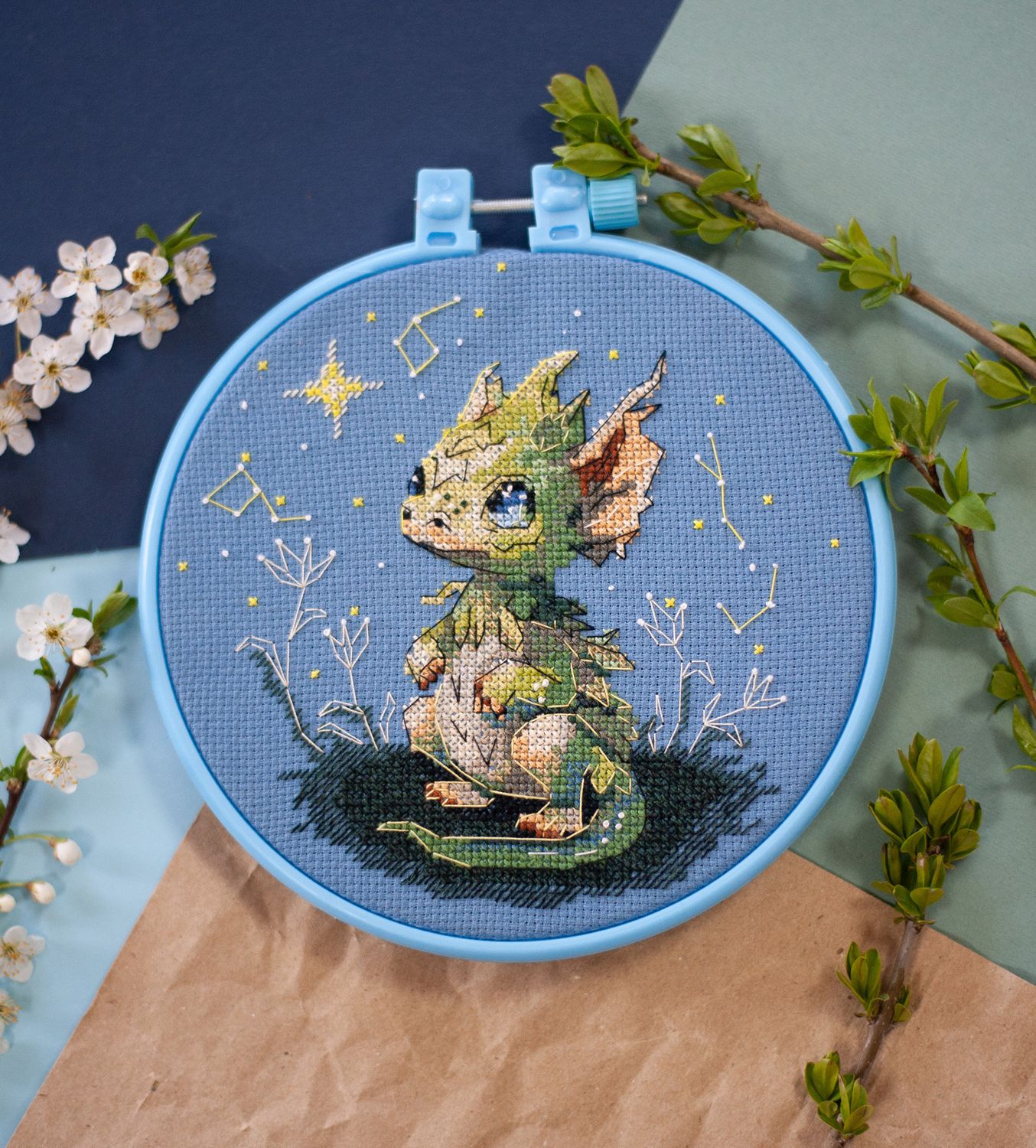 The Star Lighter by Abris Art Counted Cross Stitch Kit with Decorative Embroidery Frame