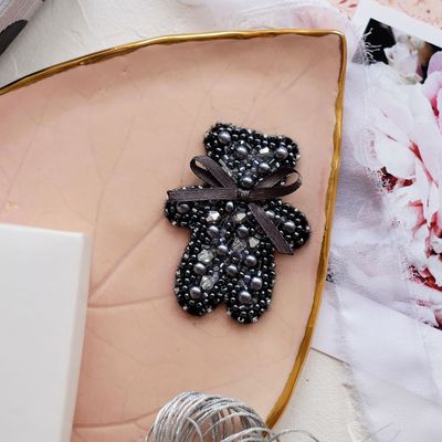 Bear by Abris Art Decoration Brooches (jewelry) with beads. Bead Embroidery Kit