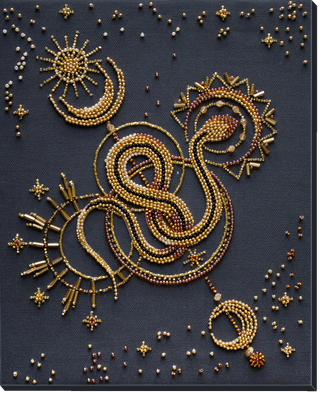 Golden talisman by Abris Art. Deco Scenes Collection. Bead Embroidery Kit