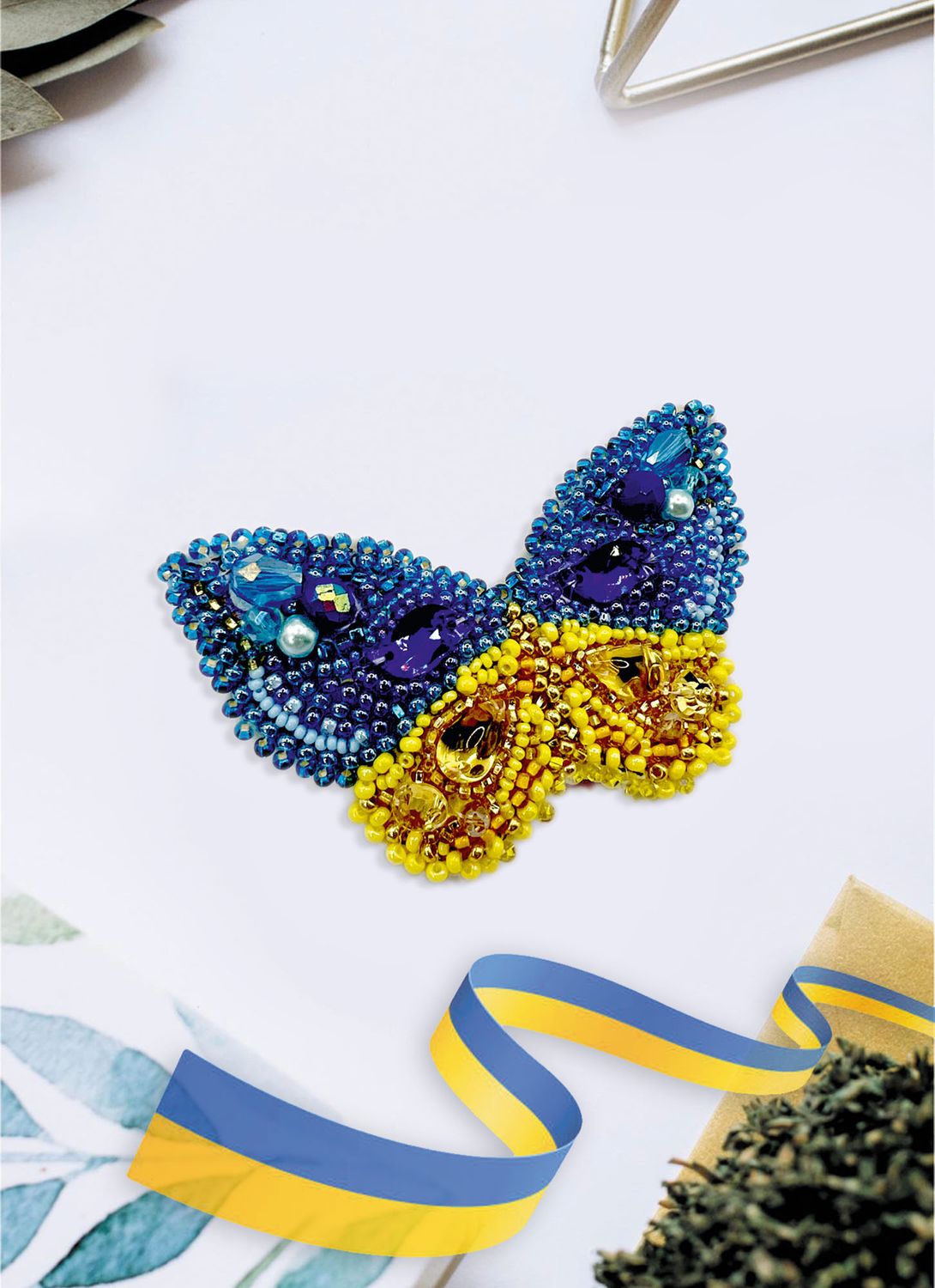 The color of happiness by Abris Art Decoration Brooches (jewelry) with beads. Bead Embroidery Kit
