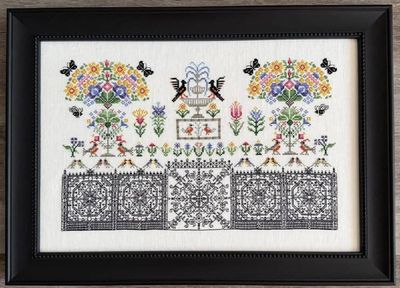 Chelsea Garden by Rosewood Manor Design 2025 Primitive cross stich pattern, designer Karen Kluba