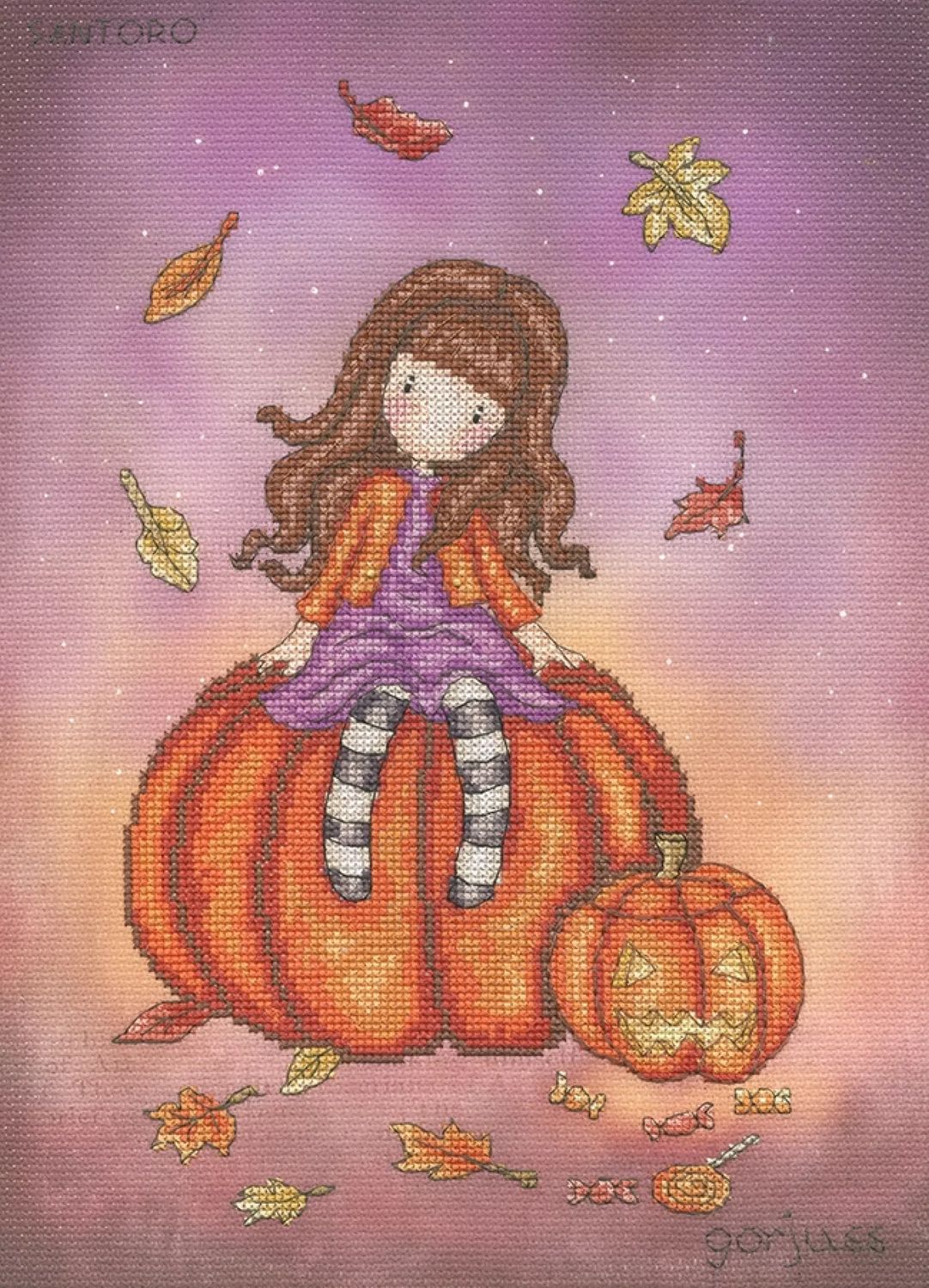 Pumpkin Perch by Bothy Threads 2025 Gorjuss Collection by Santoro London Cross Stitch Kit