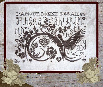Les Ailes de l&#39;Amour (The Wings of Love) by Isabelle Haccourt Vautier Printed cross stich pattern