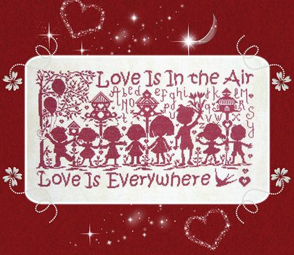Love is in the Air by Isabelle Haccourt Vautier Printed cross stitch pattern