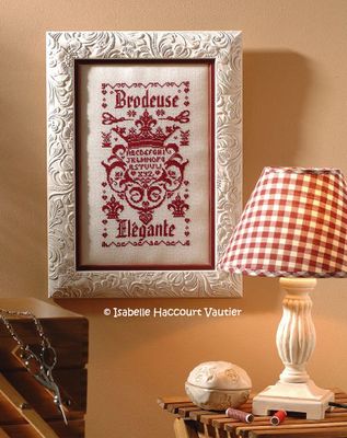 Brodeuse Elegante (Elegant Embroiderer) by Isabelle Haccourt Vautier Printed cross stich pattern
