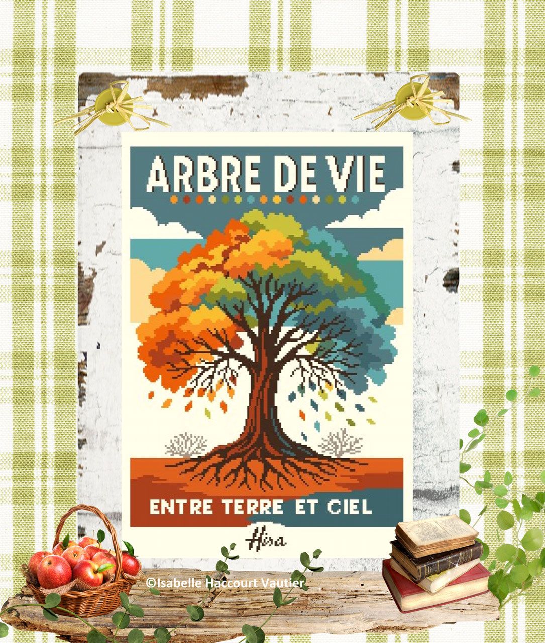 Mon Arbre de vie (My Tree of Life) by Isabelle Haccourt Vautier Collection AFFICHES Hisa Printed cross stich pattern