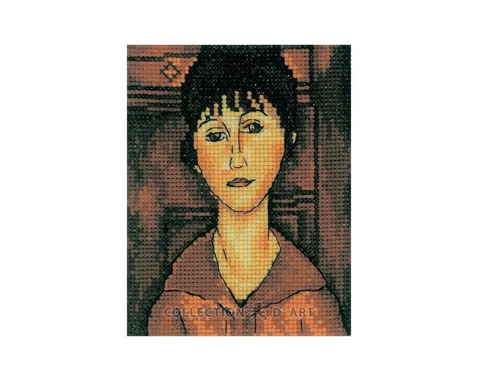 Portrait of girl by RTO. Museum Collection Counted Cross Stitch Kit