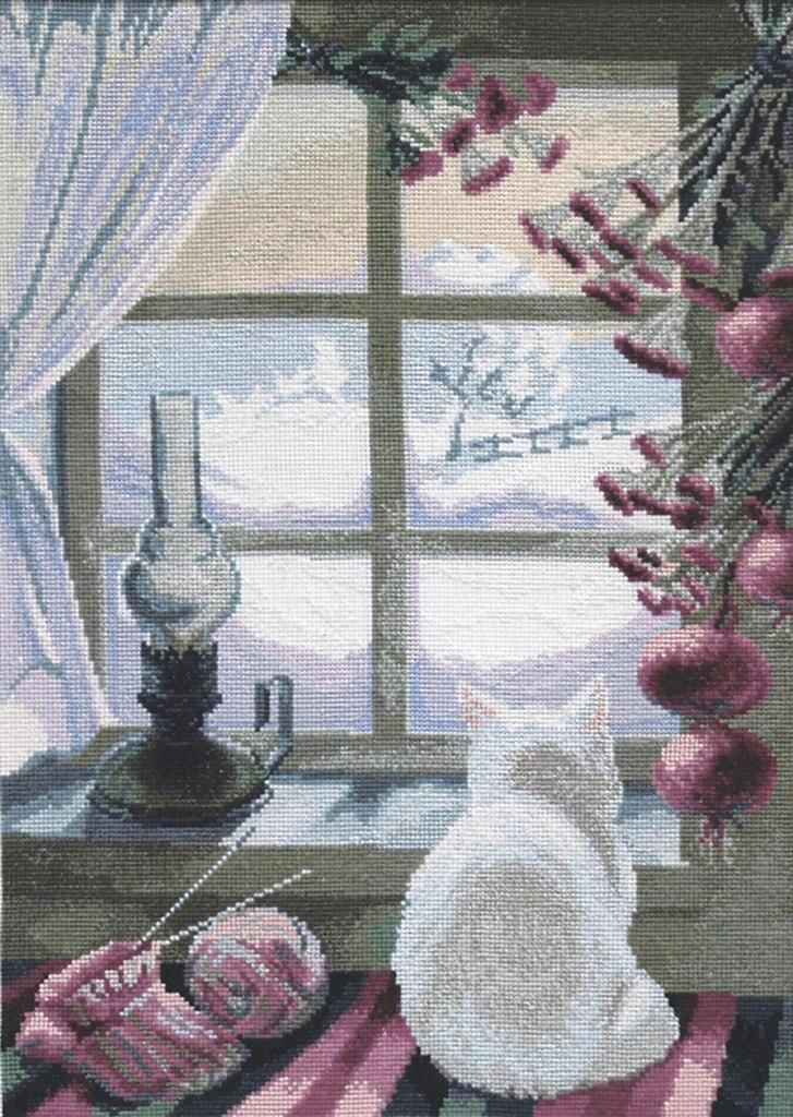 Cat at the window by Momentos Magicos/Charivna Mit Counted cross stitch kit
