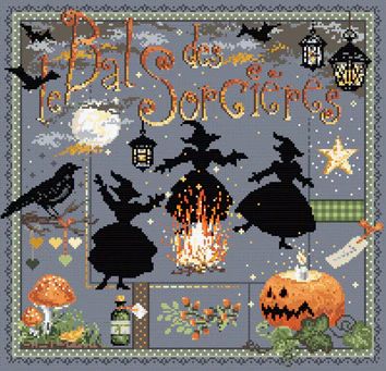 Le Bal des Sorcières (The Witches&#39; Ball) by Madame la Fee Counted Cross stitch pattern or Kit