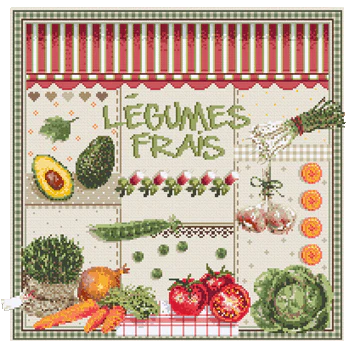 Légumes Frais (Fresh vegetables) by Madame la Fee Counted Cross stitch pattern or Kit