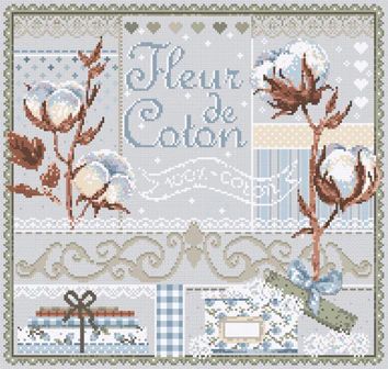 Fleur de Coton (Flower of Cotton) by Madame la Fee Counted Cross stitch pattern or Kit