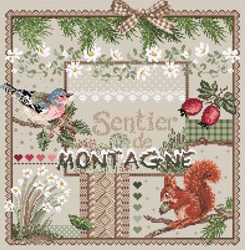 Sentier de Montagne (Mountain trail) by Madame la Fee Counted Cross stitch pattern or Kit