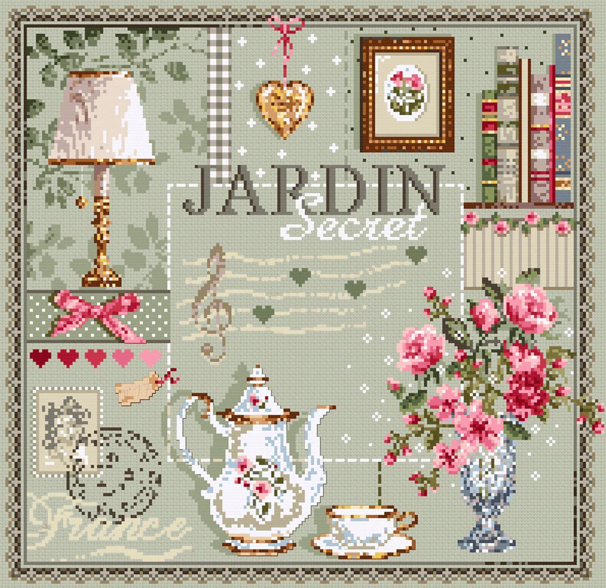 Jardin Secret (Secret Garden) by Madame la Fee Counted Cross stitch pattern or Kit