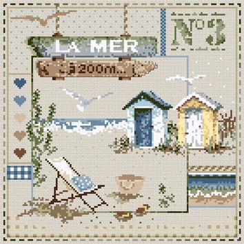 La Plage (The Beach) by Madame la Fee Collection &quot;Mini&quot; Counted Cross stitch pattern