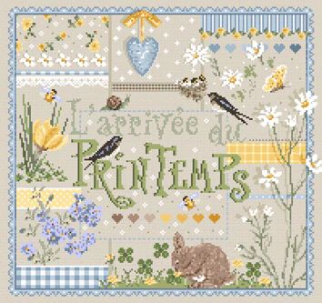 L&#39;Arrivée du Printemps (Arrival of Spring) by Madame la Fee Counted Cross stitch pattern or Kit