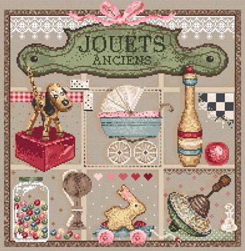 Jouets Anciens (Antique Toys) by Madame la Fee Counted Cross stitch pattern or Kit