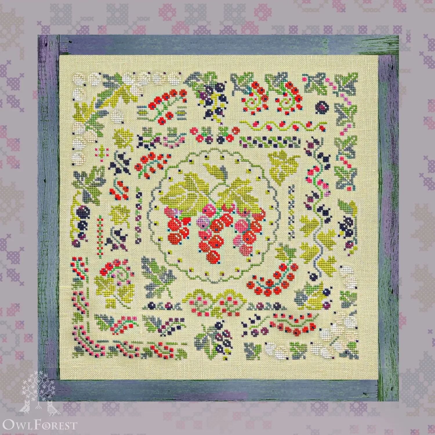 Currant Summer by Owl Forest Embroidery The Berry Summer Series. Counted cross stitch kit 2021