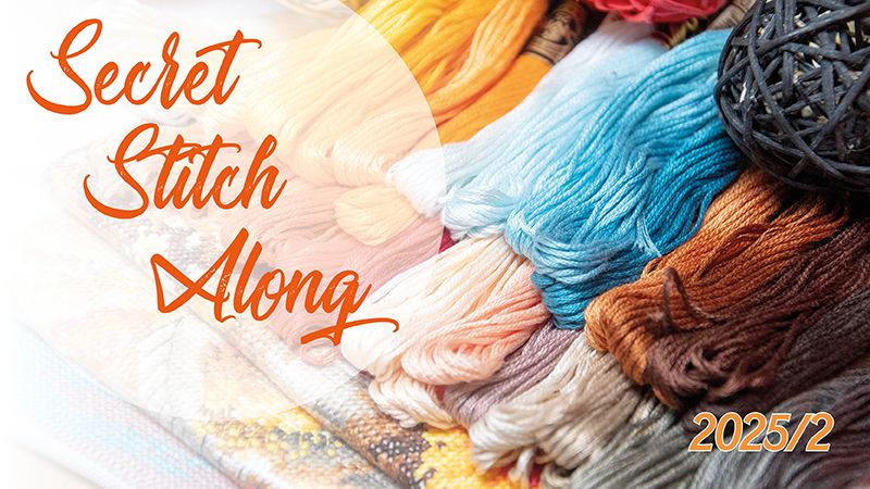 Secret Stitch Along 2025/2 by LanArte. Start Counted cross stitch kit without knowing what the end-result will be!