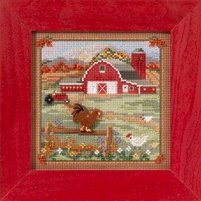 Country Morning  Country Lane Series by Mill Hill 2013 Autumn Series Buttons and Beads Kit Cozy Fall beaded cross stitch kit