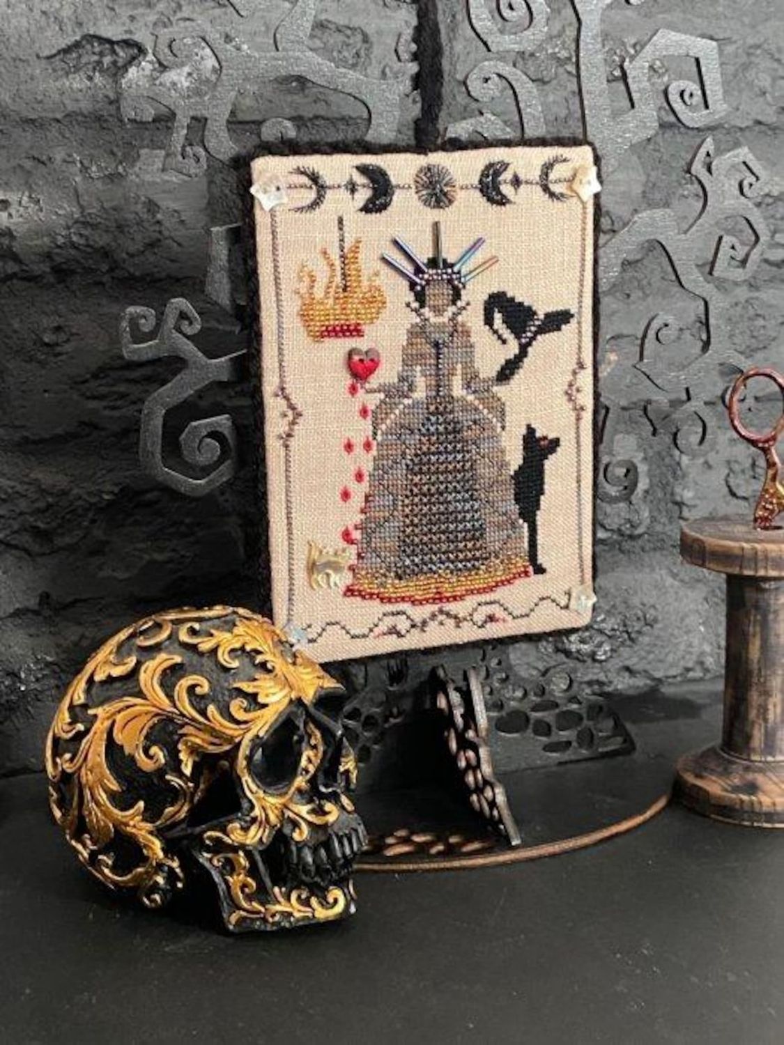 Hekate by MilleFleur 2024 Mythical Creatures Series Cross Stitch Pattern, Embellishment Pack