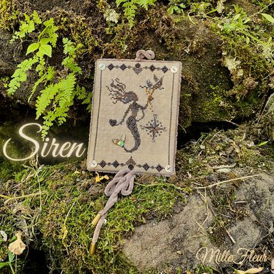 Siren by MilleFleur 2024 Mythical Creatures Series Cross Stitch Pattern, Embellishment Pack