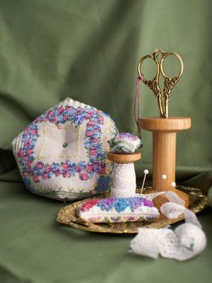 Hydrangea biscornu by MilleFleur 2025 Summer and Autumn version Cross Stitch Pattern, Embellishment Pack