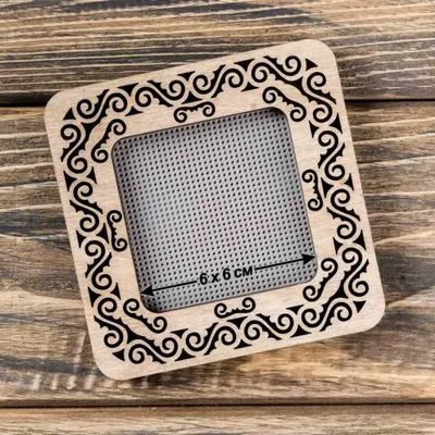 Magnetic embroidery hoops 6 cm x 6 cm or 2.36&quot;x2.36&quot;by Wonderland Crafts Wooden Hoop Frame on magnets  Perfect for Mill Hill embroidery!