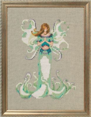 Angel White Trumpet by Nora Corbett Designs 2017 Poison Pixies Series Cross stitch pattern, Embellishment Pack