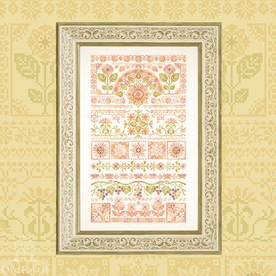 At the End of Summer by Owl Forest Embroidery 2024 Printed counted cross stitch pattern, Set of Hand-Dyed Threads DMC 32, 36 ct. with 2 str.