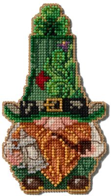 Leprechaun with Stein by Mill Hill 2025 Jim Shore Holiday Gnome Series beaded cross stitch embroidery kit