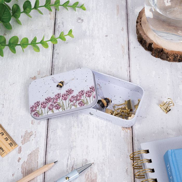 Flight of the Bumblebee by Wrendale Designs Bee Mini Tin for Needles &amp; Notions