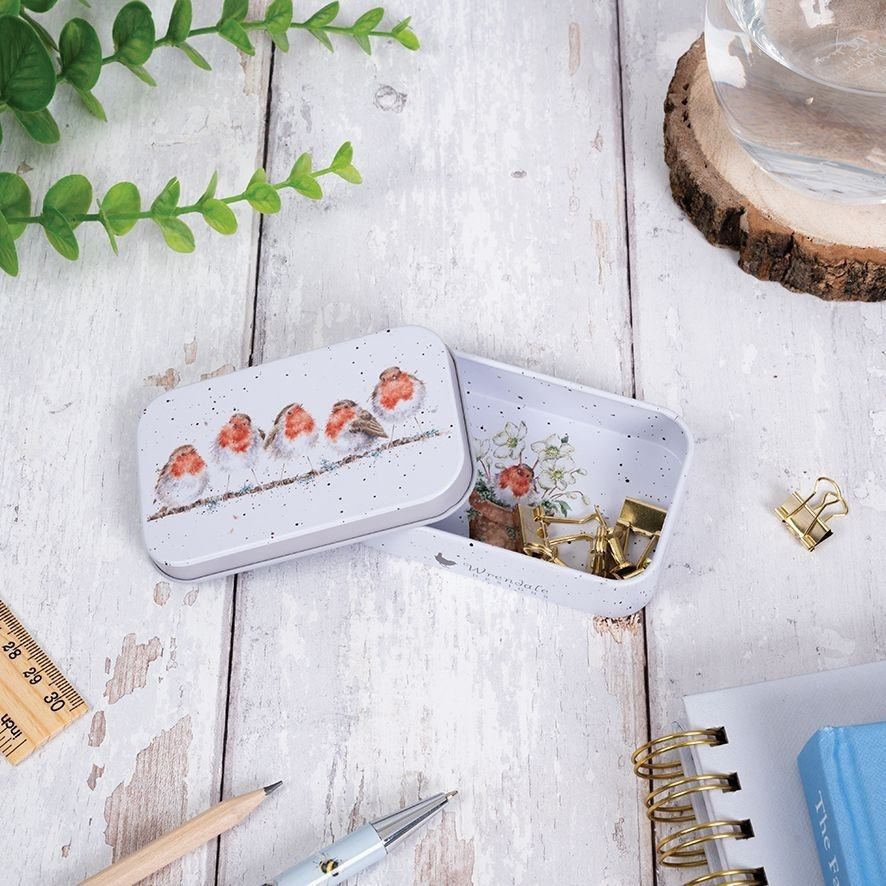 Jolly Robin by Wrendale Designs Robin Mini Tin for Needles &amp; Notions