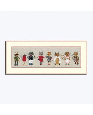 Parisian Cats Frieze by Le Bonheur des Dames Animals Collection Counted cross stitch kit