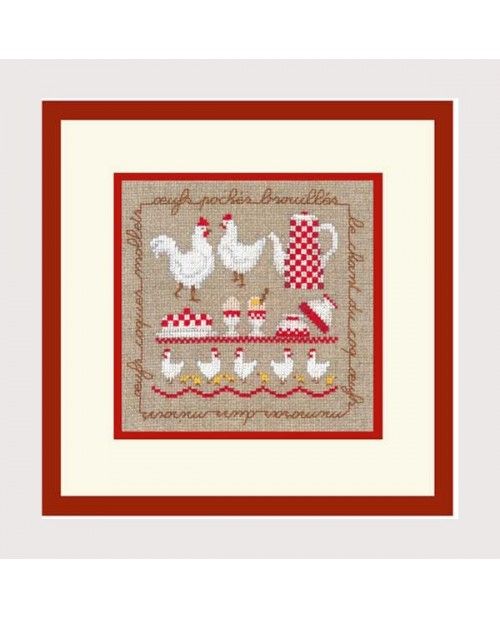 Hens by Le Bonheur des Dames Kitchen Collection Counted cross stitch kit