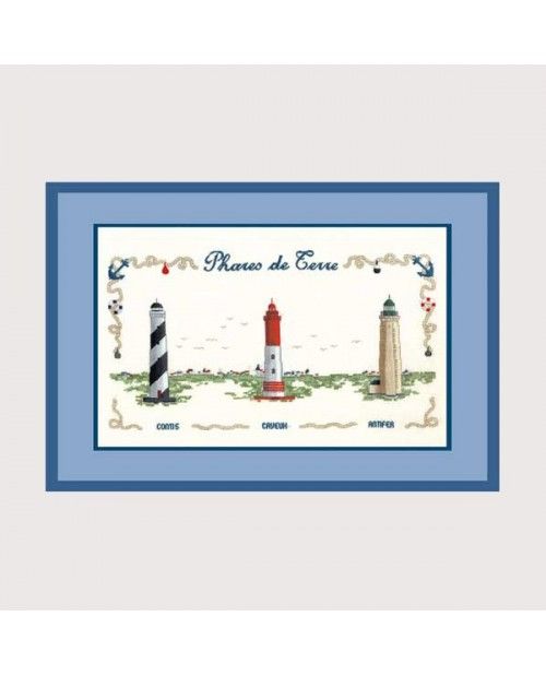 Land lighthouses by Le Bonheur des Dames Seaside petit point Collection Counted cross stitch kit